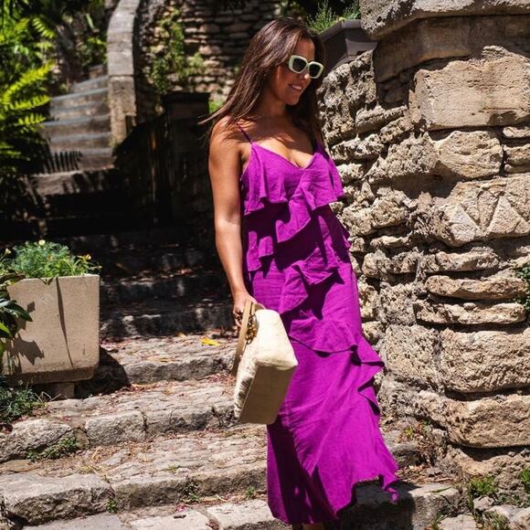 ZARA BLOGGER FAVORITE RUFFLED SLIP DRESS - Picture 4 of 14